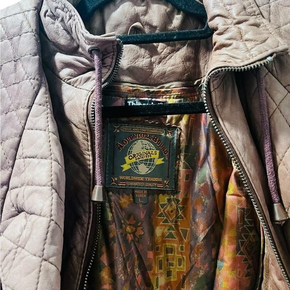 Adventure Bound Vintage Leather Brown Jacket Thinsulate 90's Size Large Casual - Picture 4 of 8